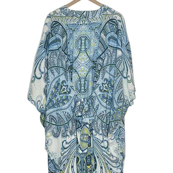 Melissa Odabash Gabriella Mirage Kaftan Maxi Dress One Size Blue Paisley Resort - Picture 7 of 9